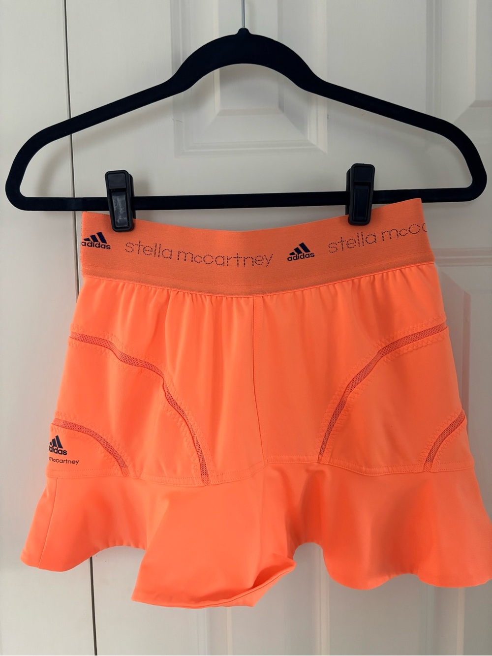 Stella McCartney Neon Orange Athletic Skirt with Built-In Shorts